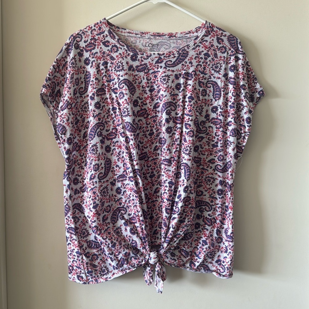 Loft Dolman Sleeve Tie Front Tee